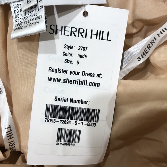 SOLD NWT Sherri Hill Dress Size 6 Nude Gold Sequin Rhinestone Mini Style 2787 - Picture 12 of 12